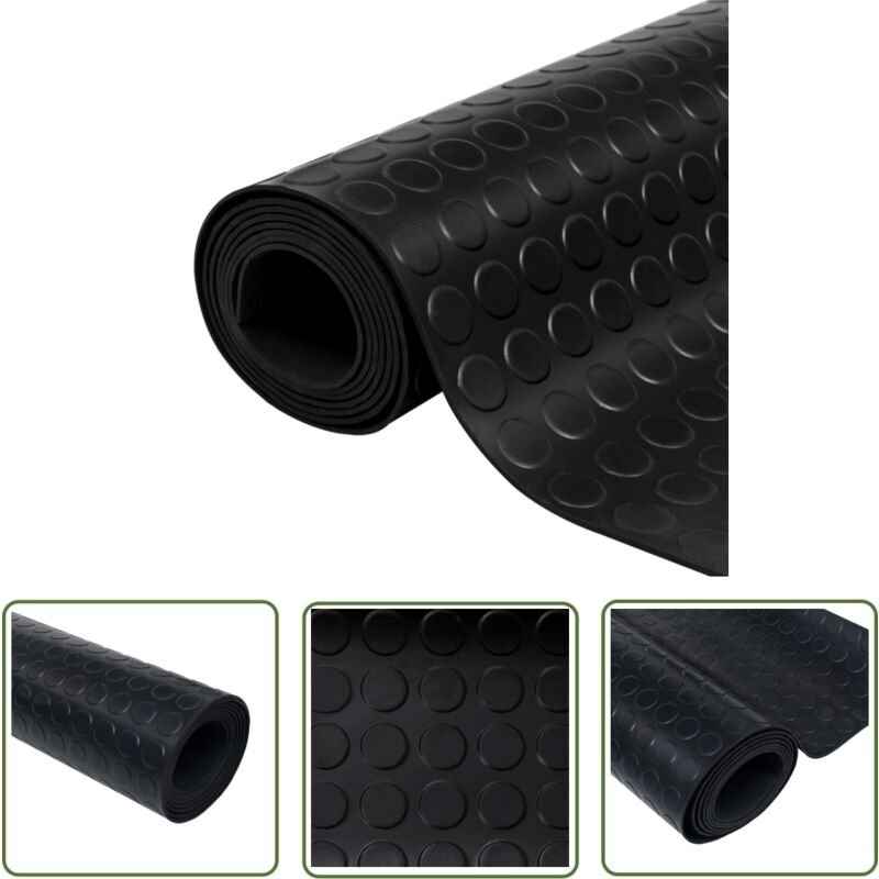 The Living Store - Gummimatte Anti-Rutsch 5 x 1 m Genoppt - Gummi Matte - Rutschfest - Bodenschutz - Werkstattmatte - Au...