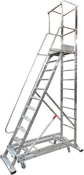 Matisère - Mobile Stehleiter 11 Stufen - Maximale Arbeitshöhe de 4.44m - 19611EL12B