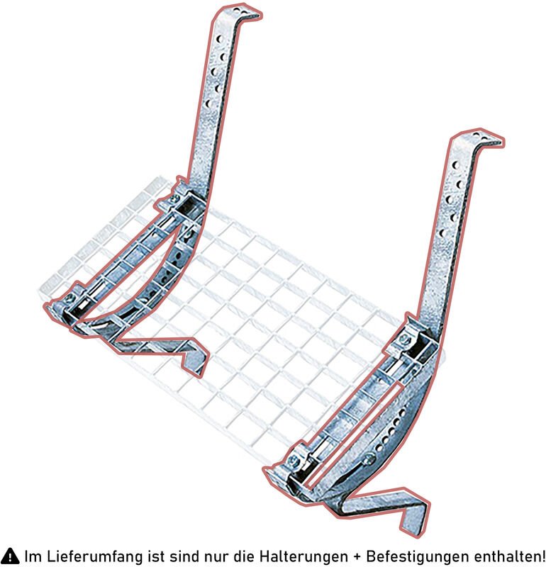 Iller Laufroststütze, paar inklusive Laufrostbefestigung mit Schraub-Montage anthrazit