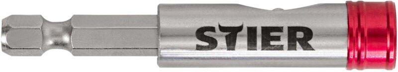 Thumbnail - Schnellwechsel-Bithalter, 1/4'', 65 mm lang, magnetisch, einhändiger Wechsel, Sechskant, schlanke Ausführung - Stier