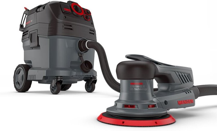 Exzenterschleifer ets 150 2.5 & Sicherheitssauger vcm 530 pro inkl. Schleifscheiben-Set - Menzer