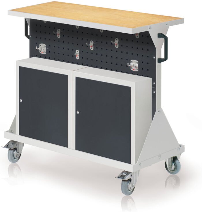 Kappes RasterMobil® Größe 2 - 1000x930x500mm - 4x Lochplatten - 2x Einhängeschrank - Auflageboden inkl. Multiplexwerkban...