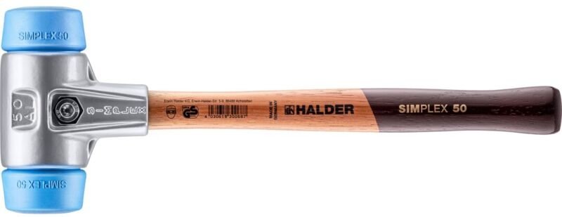 SIMPLEX-Schonhammer, TPE-soft mit Aluminiumgehäuse und hochwertigem Holzstiel D=50 mm 3101.050