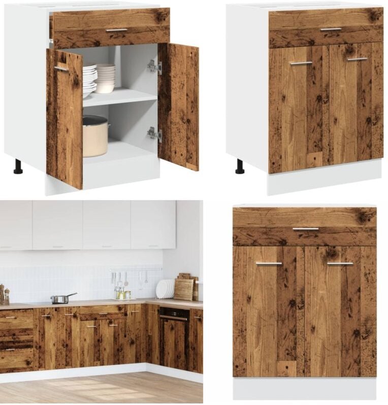 Unterschrank Altholz-Optik 60x46x81,5 cm Holzwerkstoff - Vidaxl