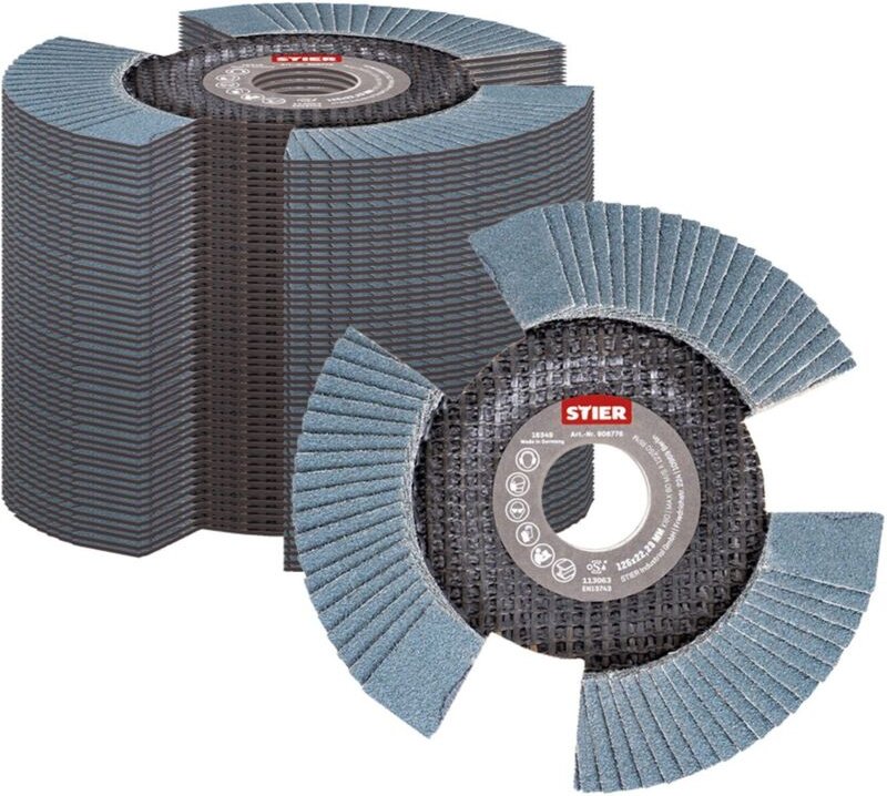 Fächerschleifscheibe View Line 125 x 22,23 K80, für handelsübliche Winkelschleifer, hohe Qualität für die Verarbeitung v...