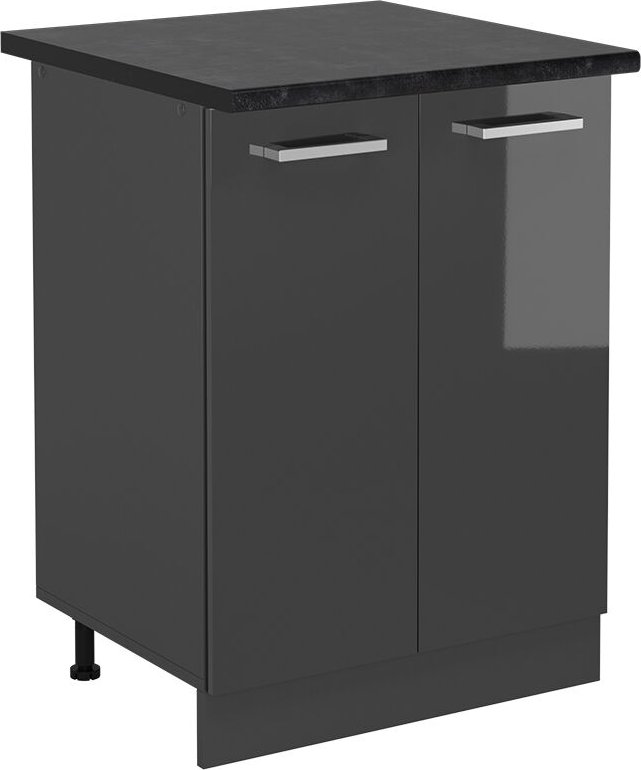 Vicco - Küchenunterschrank R-Line, Anthrazit Hochglanz, 60 cm , ap Anthrazit