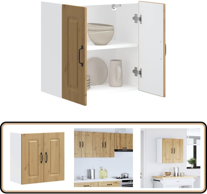 Küchen-Hängeschrank Kalmar Artisan-Eiche Holzwerkstoff - Vidaxl