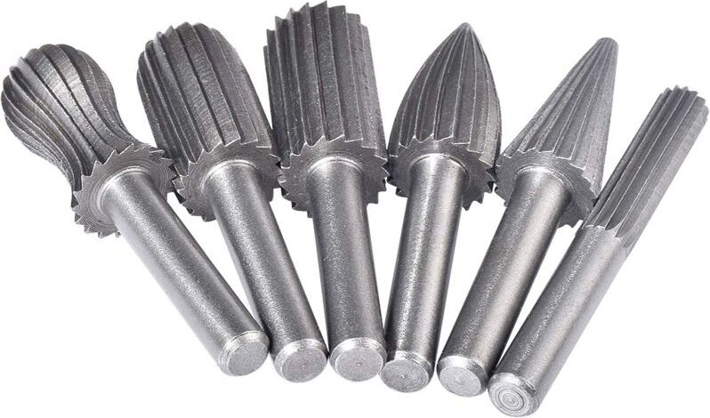 Csparkv - Set mit 6 Frässtiften, Hartmetall-Frässtift-Set mit 6 mm Messergriff für Schleifmaschine, Holzbearbeitung, Met...
