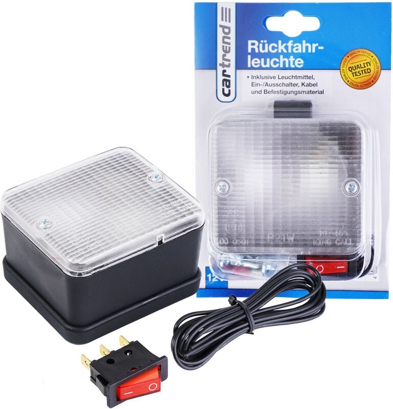 Rückfahrscheinwerfer 12V mit Halterung + Schalter