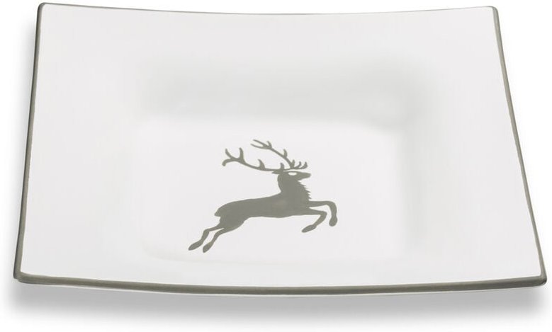 Gmundner Keramik - Grauer Hirsch, Suppenteller Trend (20x20cm)