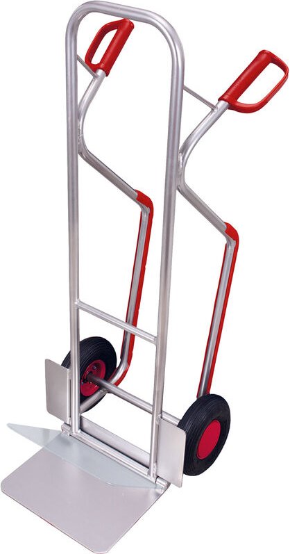 VARIOfit Aluminiumkarre abklappbare Schaufel 200kg Tragkraft mit Kunststoffgleitkufen Luftbereifung