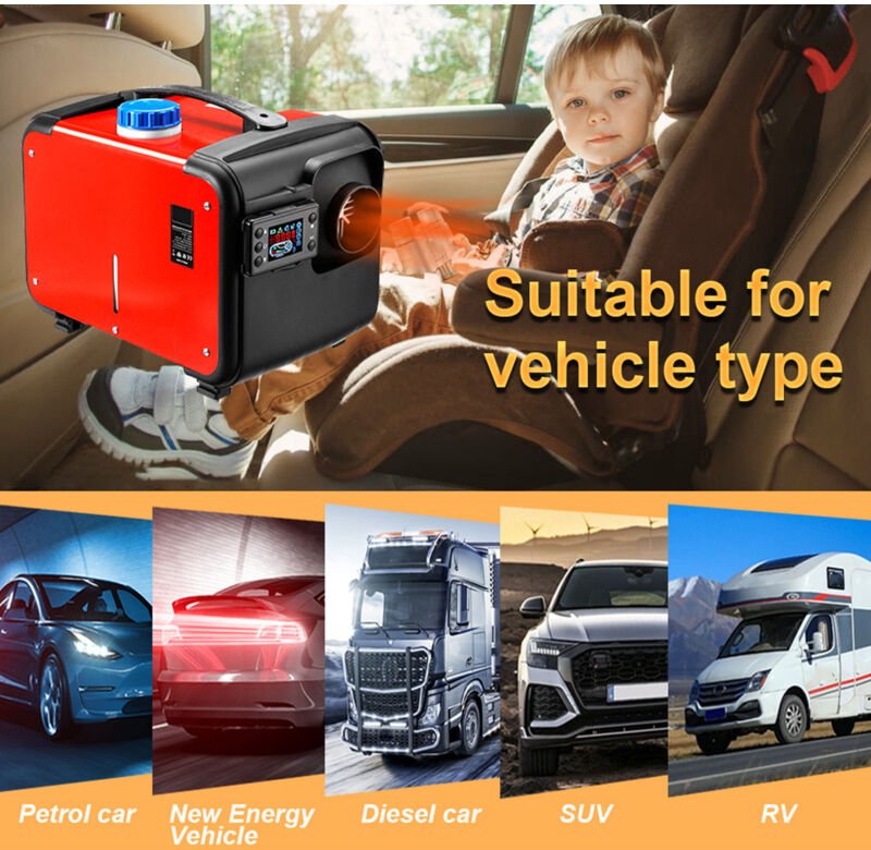Thumbnail - Autoheizung, Diesel-Luftheizung, 12 V/24 v, 5 kW, Luftheizung für Autos (mit LCD-Display und 1 Luftauslass) für Auto, Bo...