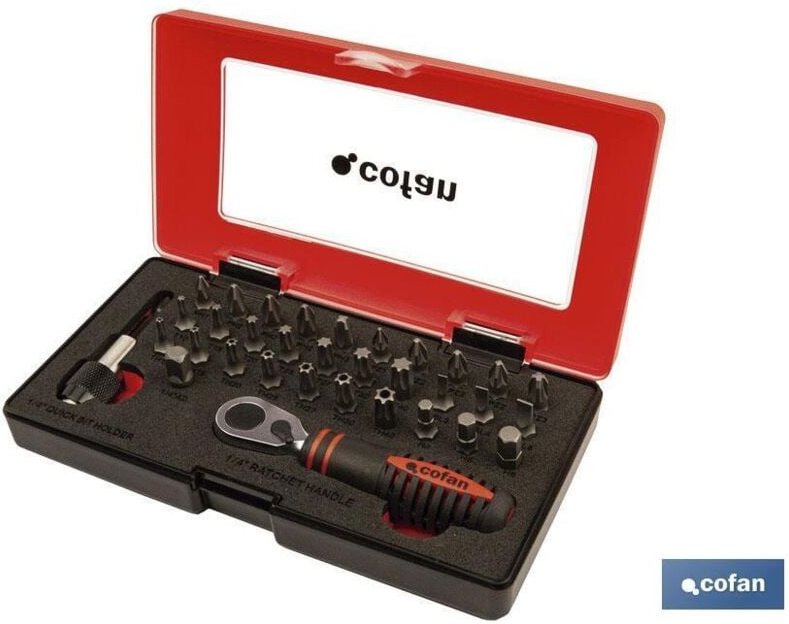 Mini-Ratschensatz 1/4 mit Bits (33-tlg.)