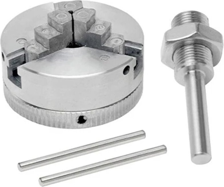 Sollbry - Unabhängiges Drehfutter aus Zinklegierung, umkehrbare Backe, Mini-Drehmaschine, drei Backenfutter, M12 x 1 Spa...