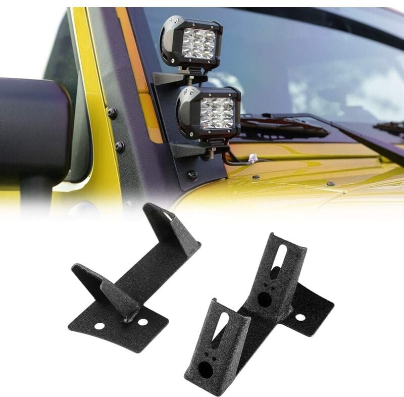 Thumbnail - 2-teilige Dual-A-Säulen-LED-Lichthalterungen für das untere Windschutzscheibenscharnier, Offroad-Lichtleisten-Montagehal...