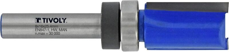 Thumbnail - Kopierfräser • Ø16 mm • 2 Hartmetallklingen • Ø8 mm Schaft • Für die Holzbearbeitung - Tivoly