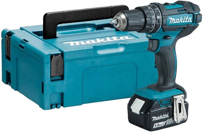 Thumbnail - Makita DHP482F1J 18 V Li-Ion Schlagbohrschrauber Ø 13 mm + 1x3Ah + MAKPAC