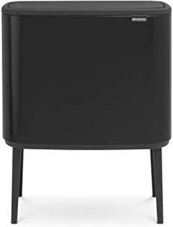 Brabantia - Bo Touch Bin Abfalleimer, 3 x 11 Liter, Edelstahl, White (Weiß)
