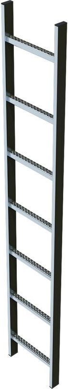 Zarges Schachtleiter 300mm lichte Breite Edelstahl, 14 Sprossen