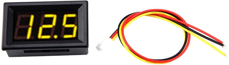Thumbnail - Zoternen - 0,56 Zoll 3-adriges LED-Digitalvoltmeter-Panel mit Rückwärtsschutz DC0-100V (Gelb)