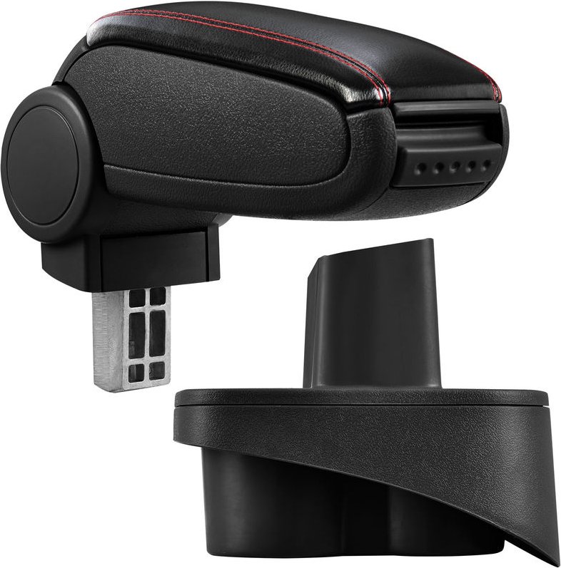 Mittelarmlehne Mercedes W168 A-Klasse mit Staufach Kunstleder Schwarz mit roten Nähten pro.tec