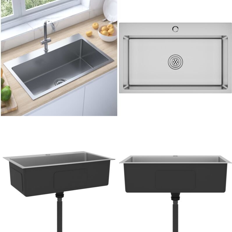 Handgemachte Einbauspüle Edelstahl - Küchenspüle - Küchenspülen - Home & Living - Silber