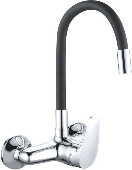 Schwarzer flexibler wandmontierter JAVA-Spültischmischer aus Gummi