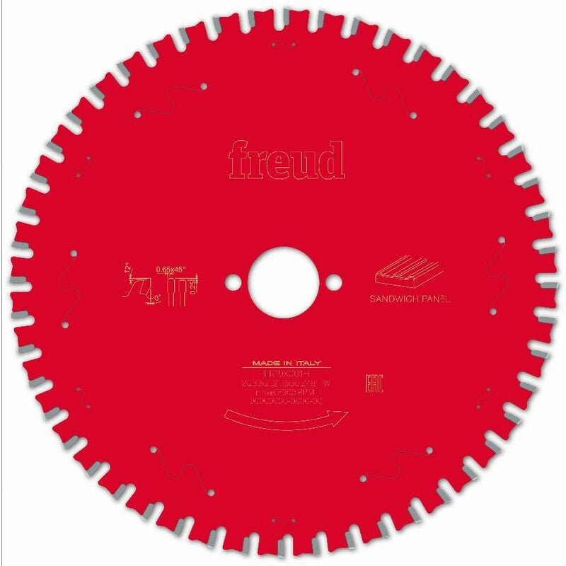 Sägeblatt für Handkreissäge FREUD - Ø230 2,2/1,8 AL30 Z48 TPB 0° - F03FS09856 -FR19X001H