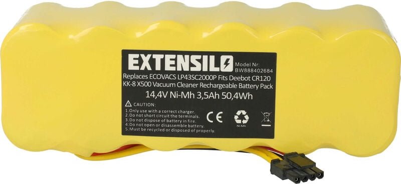 1x Akku kompatibel mit Ariete Briciola 2712, 2711, 2717 Staubsauger (3500 mAh, 14,4 v, NiMH) - Extensilo