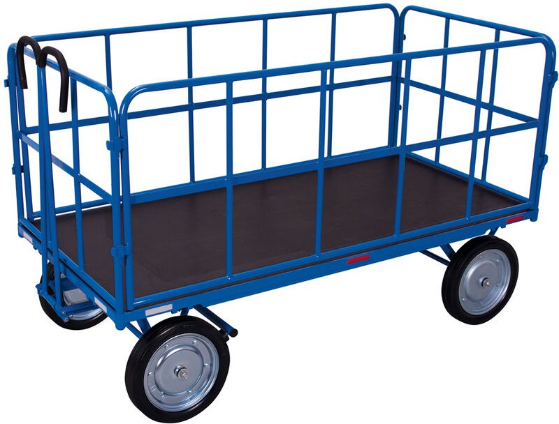 VARIOfit Handpritschenwagen mit 4 Rohrgitterwänden und Vollgummibereifung 1940x940mm