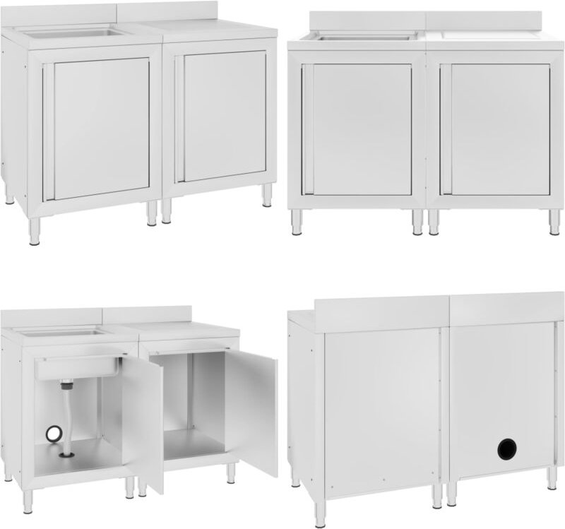 Vidaxl - Gastro-Spülenunterschrank Edelstahl 120x60x96 cm - Küchenschrank - Küchenschränke - Home & Living