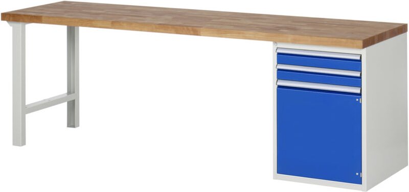 Werkbank 7503A1, B2500xT700xH890mm, 2x Schublade-TA, 1x Tür - RAU