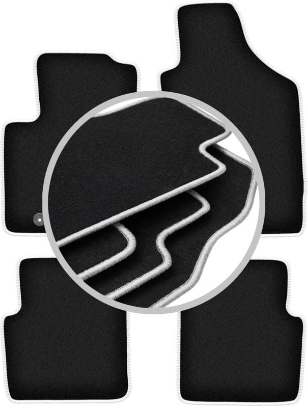 CARLUX-SILVER Autofußmatten für: Fiat 500 Cabrio, Schrägheck (2007-2013)