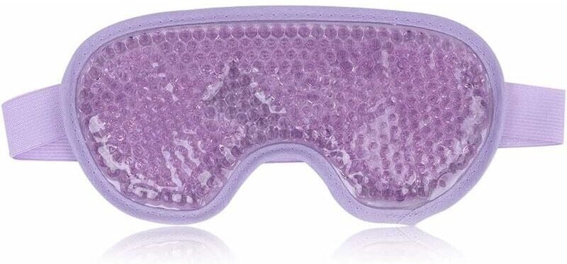 Alovez - Kalte Augenmaske, Aerogel-Augenmaske, Augenring, Migräne, wiederverwendbare Augentasche, kalt, heiß, Eis, lila