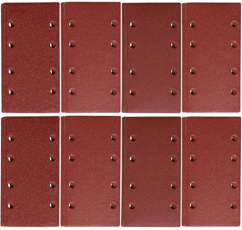 Schleifblätter für Exzenterschleifer, 93 x 185 mm, 8-Loch-Schleifpapier, Körnung 40, 60, 80, 120, 180, 240, 320, 400, 48...