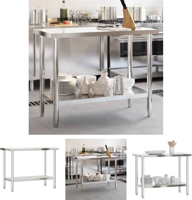The Living Store - Küchen-Arbeitstisch 110x55x85 cm Edelstahl - Gastronomie