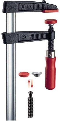 Temperguss-Schraubzwinge tgk Spannweite 1250 mm Ausladung 120 mm Holzgriff 35 x 11 mm - Bessey