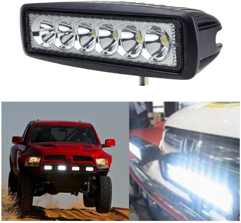 Thumbnail - Trade Shop Traesio - Trade Shop - 6 led 18 watt 6000K IP68 auto oder off-road tiefenlicht -