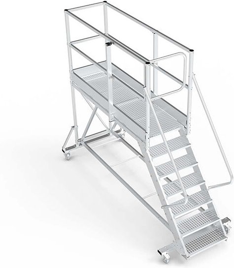 Mobile Plattform mit Geländer total - Maximale Arbeitshöhe 5.00m - PTF215-PT-CM