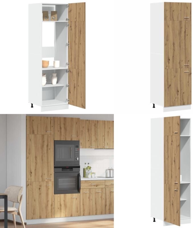 Kühlumbauschrank Artisan-Eiche 60x57x207 cm Holzwerkstoff - Vidaxl