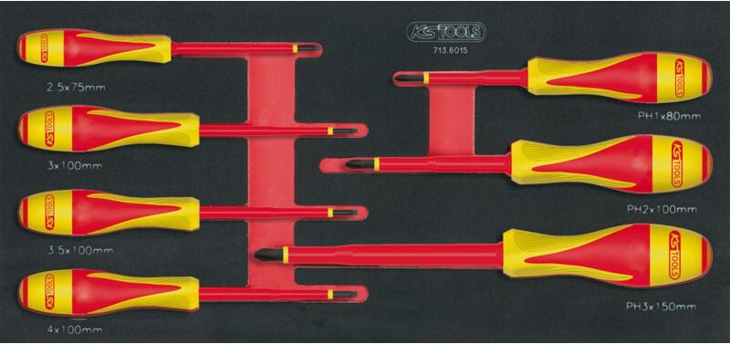 Isolierte Schraubendreher-Module 1000V ULTIMATE® Flach - PHILLIPS®, 7 Stück