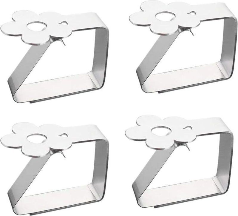 Stück Tischdeckenklammern aus Edelstahl, Tischdeckenhalter mit Blumenmuster, Tischdicke nicht mehr als 3 cm, Tischdecken...