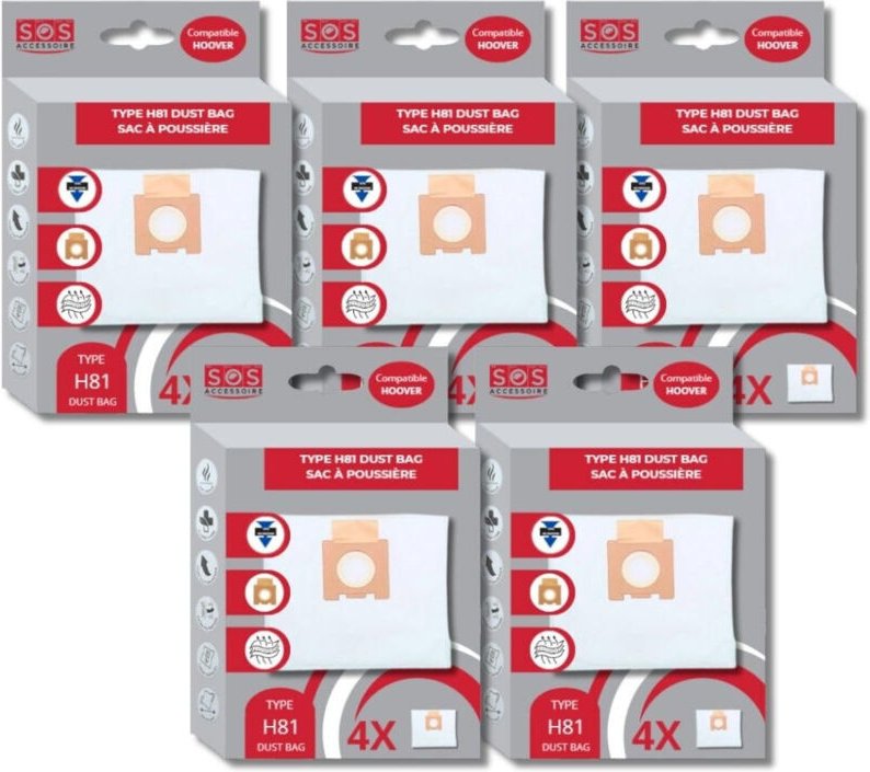 Ersatzteil - Satz mit 5 Kartons à 4 Mikrofasersäcken H81 - Hoover