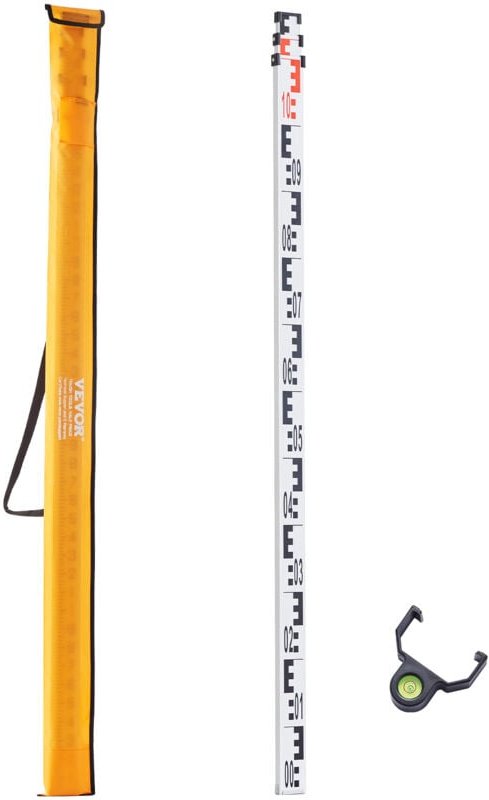 Aluminium-Messlatte, 3 m metrische Teleskop-Messlatte, doppelseitige Skala in cm/mm, Nivellierlatte, Vermessungslatte au...