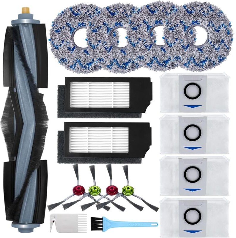 Zubehör für Ecovacs Deebot X1 Omni / X1 e Omni / X1 Turbo Staubsauger, 1 Hauptbürste, 4 Seitenbürsten, 4 Mopp, 2 Filter,...