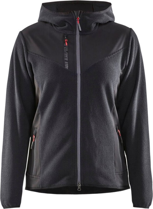 Arbeitsjacke aus Strick für Damen 5941 - Anthrazitgrau/Schwarz XS