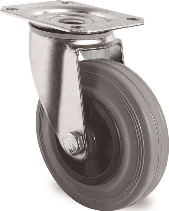 Lenkrolle Rad-Ø 100 mm Tragfähigkeit 75 kg mit Anschraubplatte Polyprop - Promat