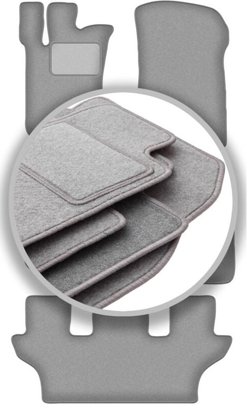 Graue Autofußmatten für: Mercedes R251 / V251 7-Sitzer (2005-2013)