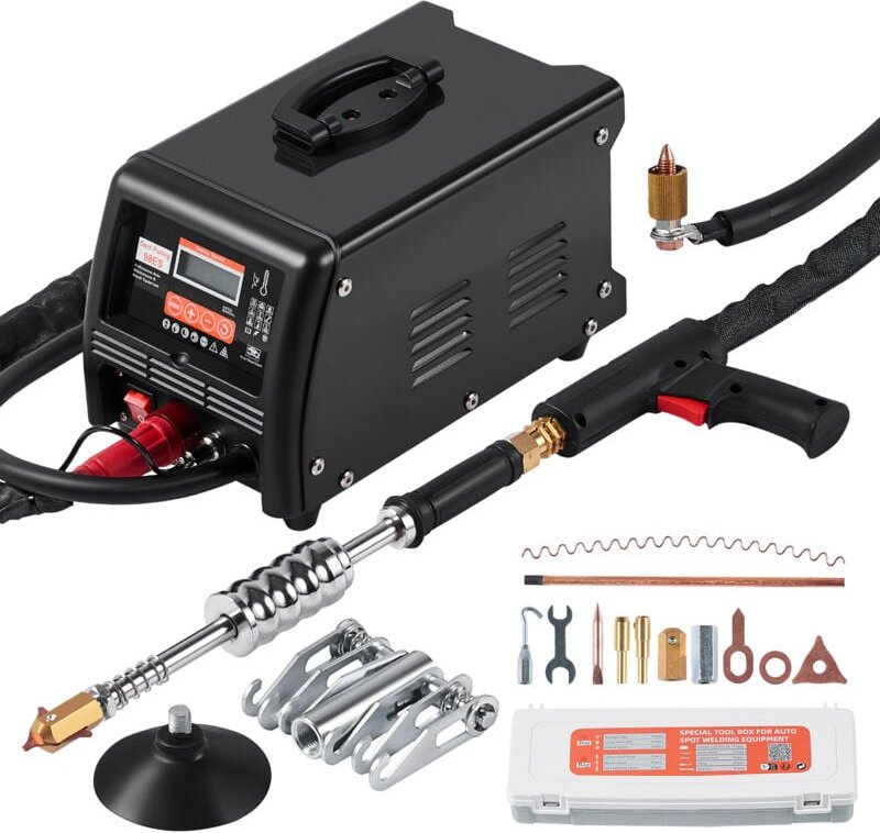 Bolzenschweißgerät-Dellenreparaturset, 3 kW Punktschweißgerät-Dellenzieher mit 9 Funktionsmodi, automatisches/manuelles ...