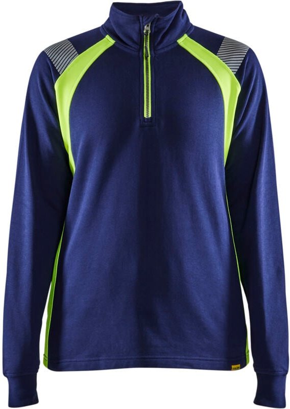 Arbeitszip-Hoodie für Damen 3403 - Marine/Neongelb L